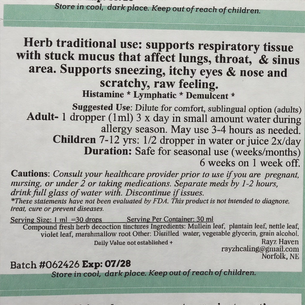 Allergy Blend Tincture