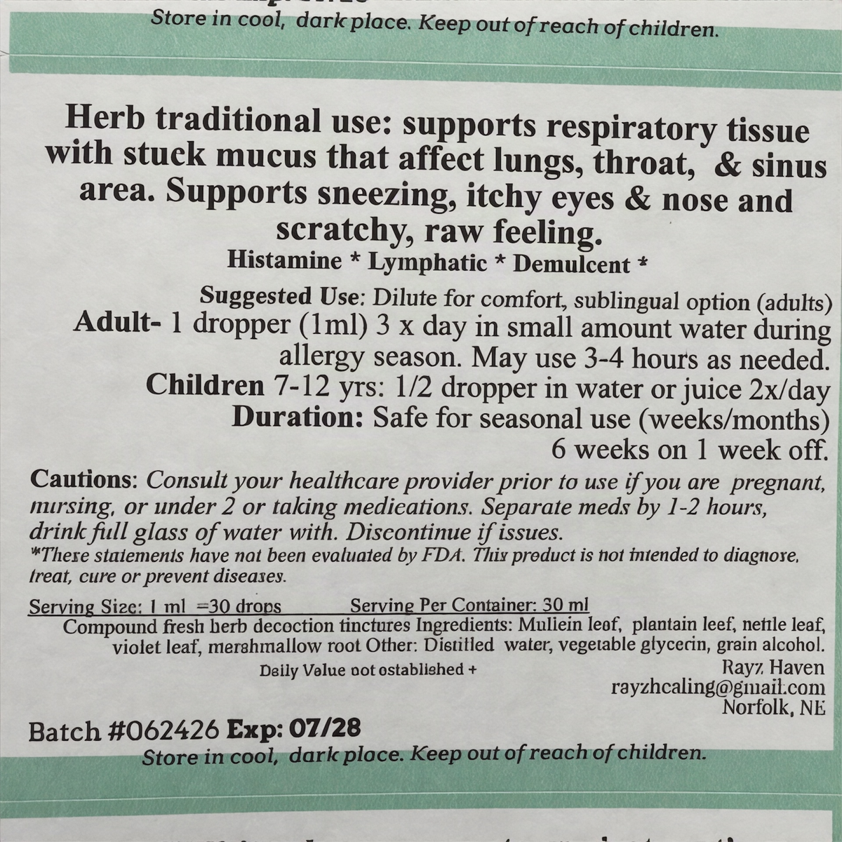 Allergy Blend Tincture