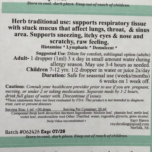 Allergy Blend Tincture