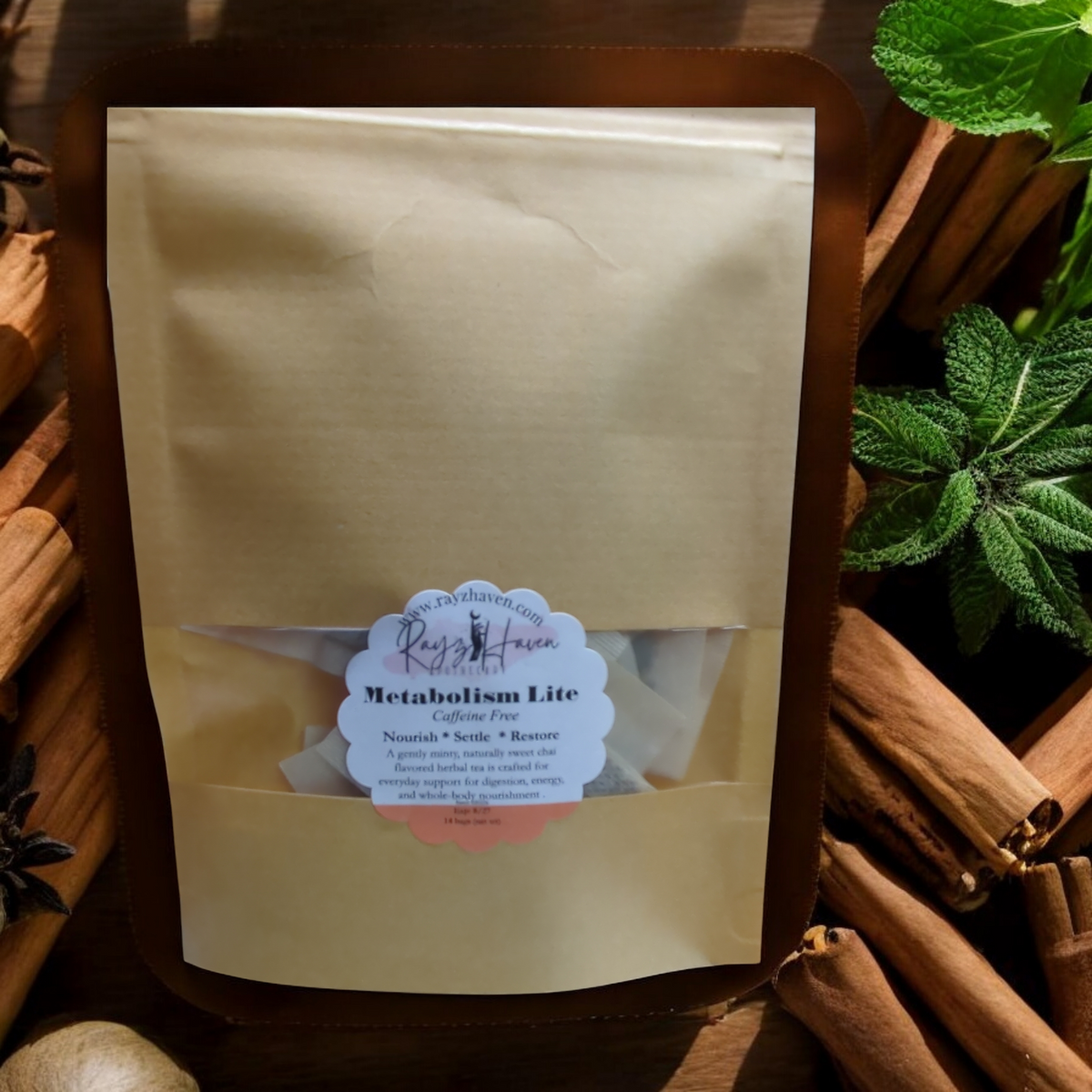 Metabolism Lite caffeine-free Organic herbal tea with nettle and cinnamon