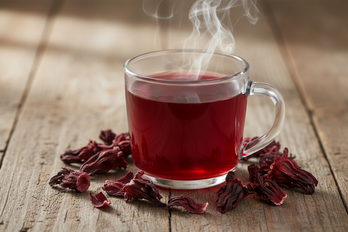 Organic Hibiscus Infusion ruby red herbal tea