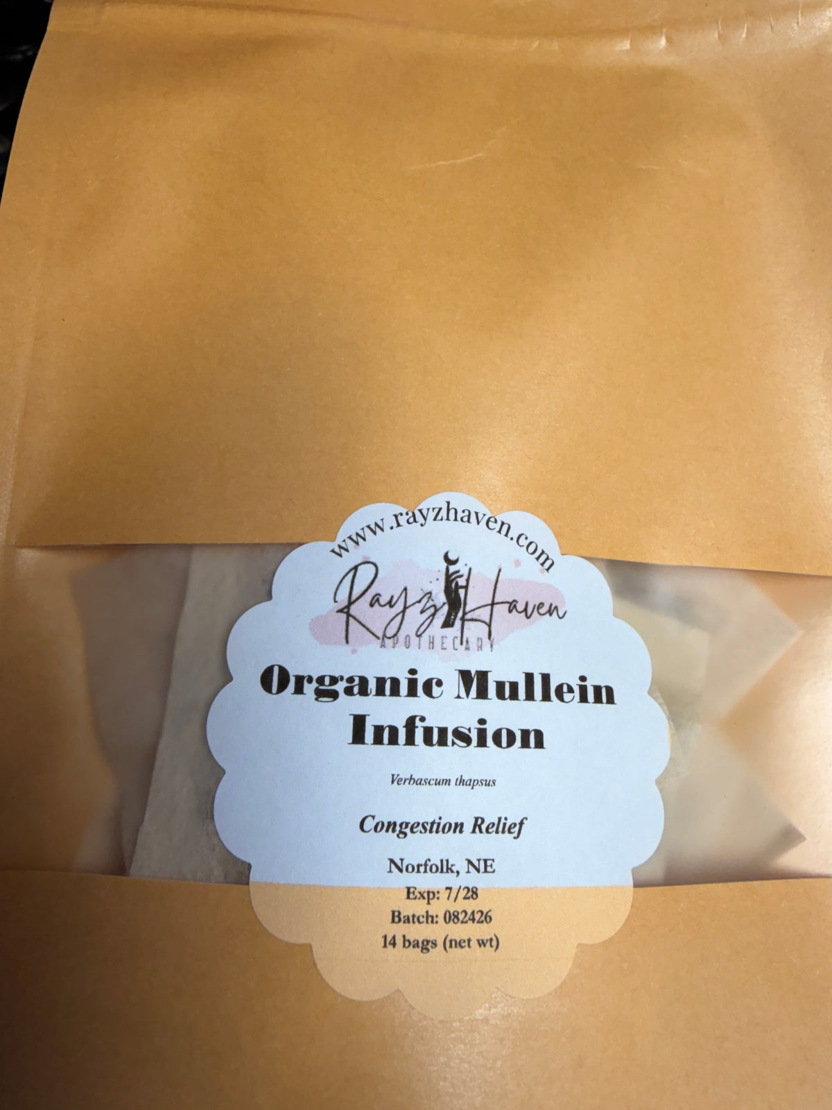 Organic mullein leaf herbal tea