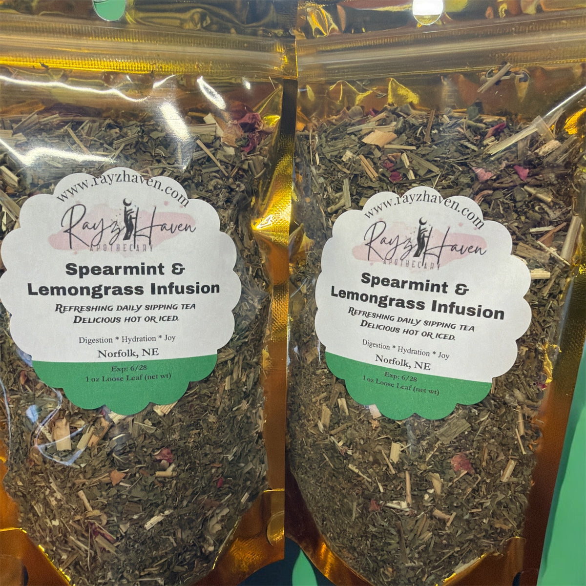 Spearmint and Lemongrass Infusion caffeine-free herbal tea