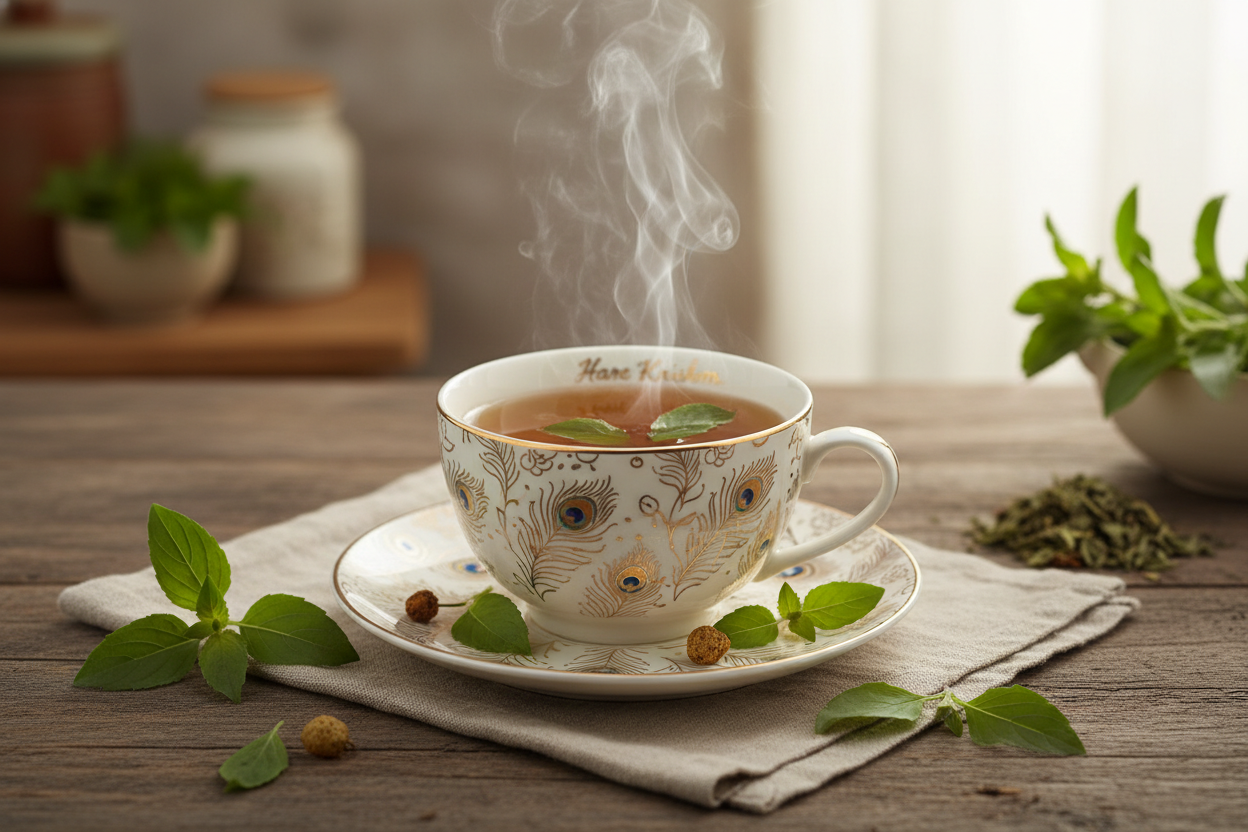 Cup of holy basil krishna tea