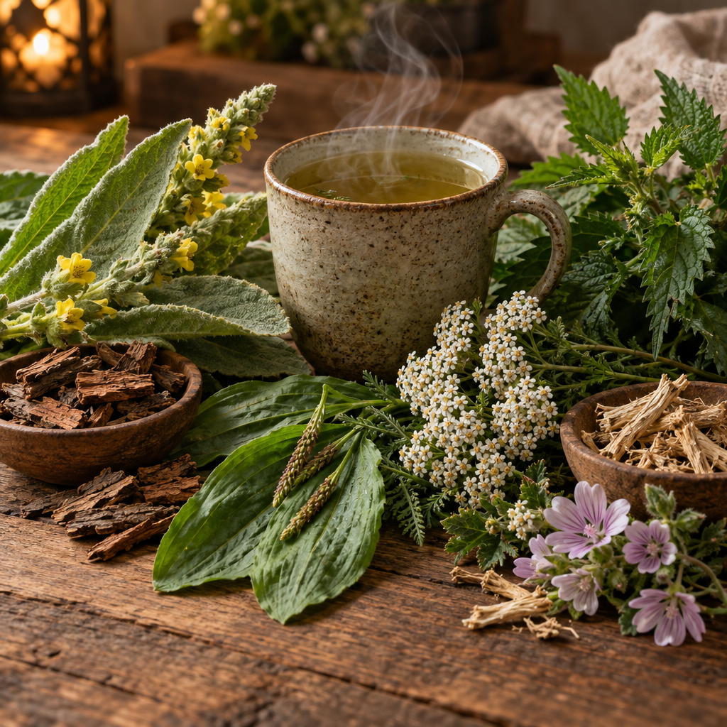 Rayz Haven's Deep Cough Tea to help quiet those deep coughs.